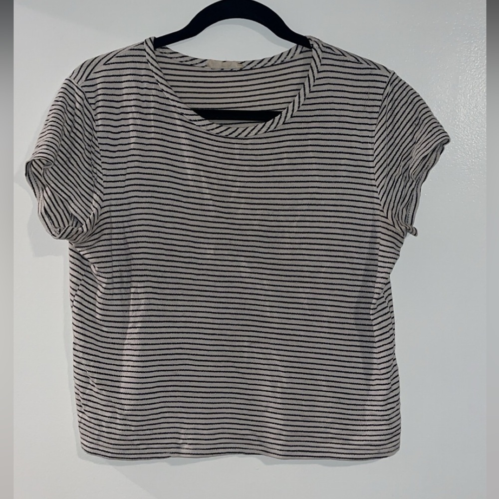 Olivia Rae Black & White Striped Short Sleeve Tee